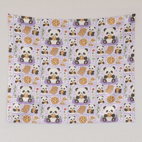 Item preview, Kawaii Panda Eating Mini Pizza designed and sold by Magmashup.