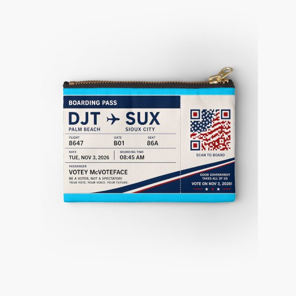 Item preview, ✈️ DJT → SUX Boarding Pass - LAST CALL FOR DEMOCRACY COLLECTION ✈️ - Passenger  Votey McVoteFace designed and sold by WheelieGdArt.