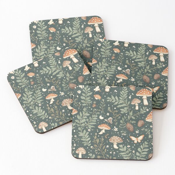 Item preview, Cottagecore Mushroom and Botanical Forest Pattern designed and sold by WhimsyandWishes.