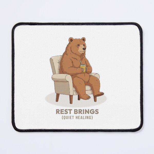 Item preview, Bear Drinking Mate Slow Living Vintage Aesthetic designed and sold by COZY VINTAGE animal.