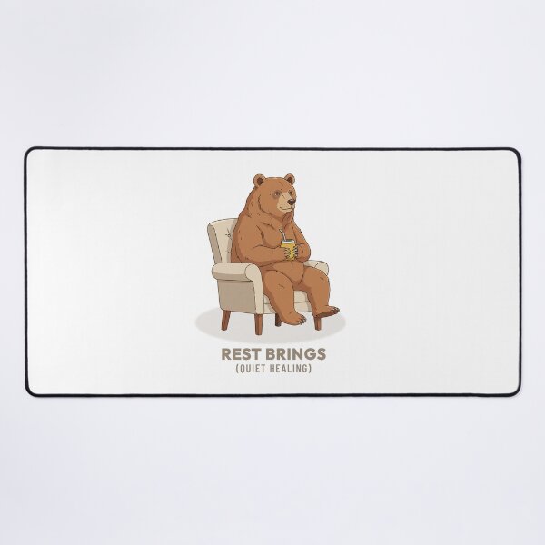 Item preview, Bear Drinking Mate Slow Living Vintage Aesthetic designed and sold by COZY VINTAGE animal.