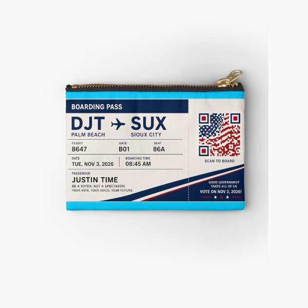 Item preview, ✈️ DJT → SUX Boarding Pass - LAST CALL FOR DEMOCRACY COLLECTION ✈️ - Passenger - Justin Time designed and sold by WheelieGdArt.