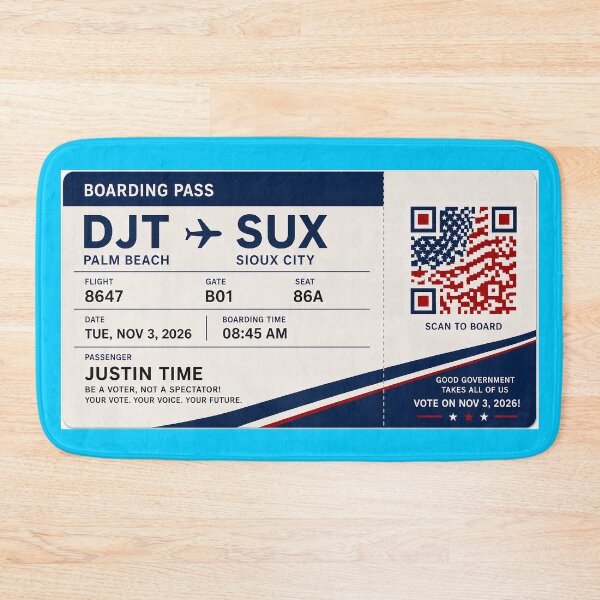 Item preview, ✈️ DJT → SUX Boarding Pass - LAST CALL FOR DEMOCRACY COLLECTION ✈️ - Passenger - Justin Time designed and sold by WheelieGdArt.