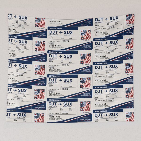 Item preview, ✈️ DJT → SUX Boarding Pass - LAST CALL FOR DEMOCRACY COLLECTION ✈️ - Passenger - Justin Time designed and sold by WheelieGdArt.