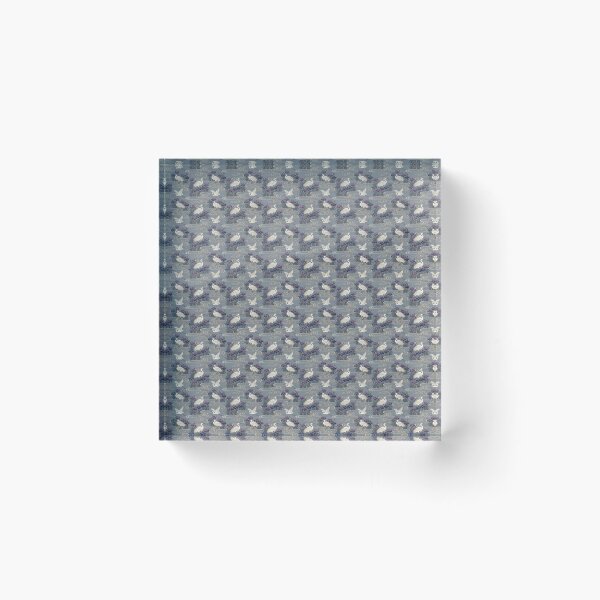Item preview, Vintage Kacho-ga White Egrets and Water Iris Pattern designed and sold by ArtfulAlchemy1.