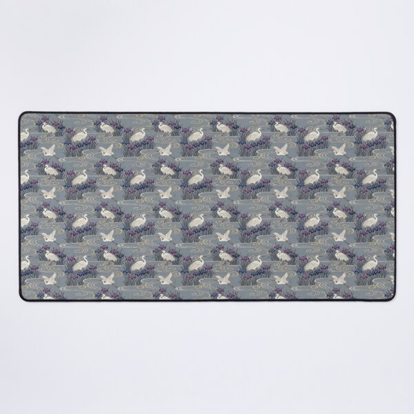 Item preview, Vintage Kacho-ga White Egrets and Water Iris Pattern designed and sold by ArtfulAlchemy1.