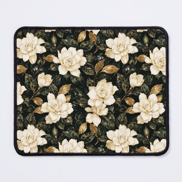 Item preview, Gardenia Gold Luxury Dark Watercolor Seamless Pattern designed and sold by Inkworksbyshery.