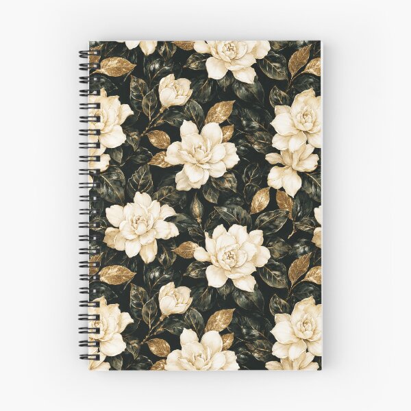 Item preview, Gardenia Gold Luxury Dark Watercolor Seamless Pattern designed and sold by Inkworksbyshery.