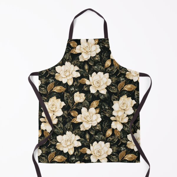 Item preview, Gardenia Gold Luxury Dark Watercolor Seamless Pattern designed and sold by Inkworksbyshery.