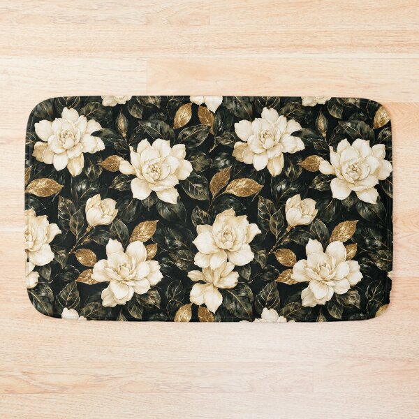 Item preview, Gardenia Gold Luxury Dark Watercolor Seamless Pattern designed and sold by Inkworksbyshery.
