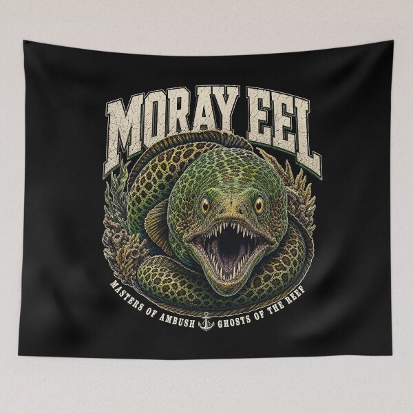 Item preview, Vintage Moray Eel Wildlife Marine Predator Illustration T-Shirt designed and sold by Uglyandcute.