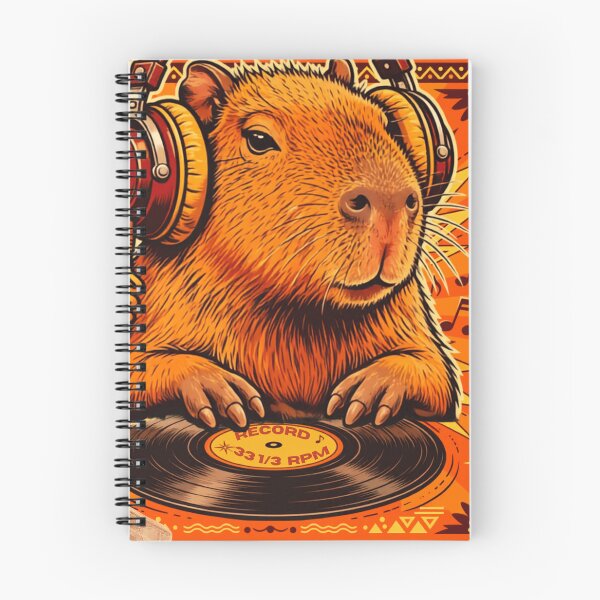 Item preview, Capybara DJ Retro and 70s Music Lover designed and sold by ConElAlma.