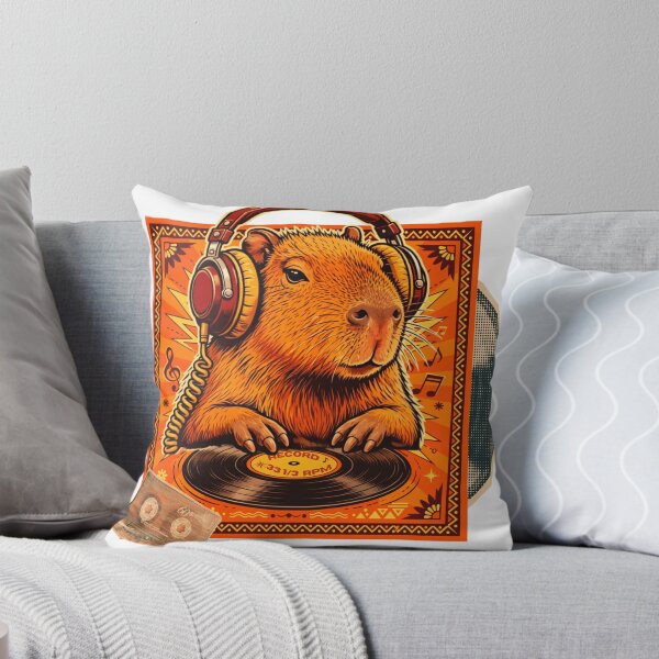 Item preview, Capybara DJ Retro and 70s Music Lover designed and sold by ConElAlma.