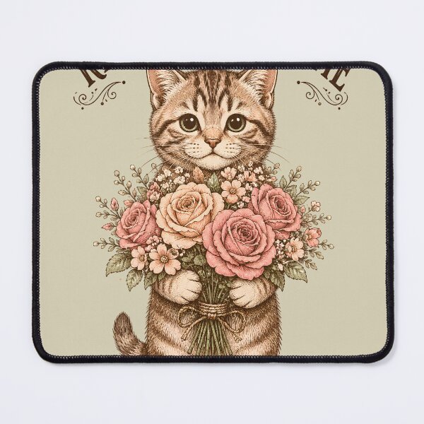 Item preview, Rage Consumes Me Ironic Cat with Flowers Design designed and sold by Retro Rascals Co..
