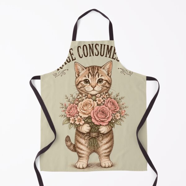 Item preview, Rage Consumes Me Ironic Cat with Flowers Design designed and sold by Retro Rascals Co..
