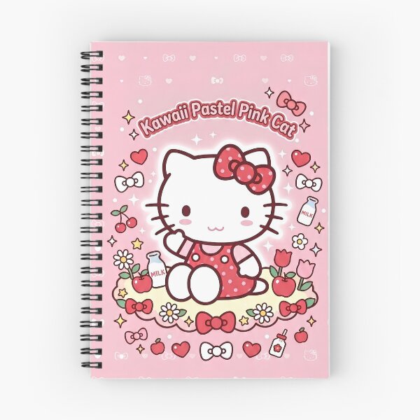 Item preview, Kawaii Pastel Pink Cat Pattern - Milk, Bows, and Hearts designed and sold by Fashion Lovers Hub.