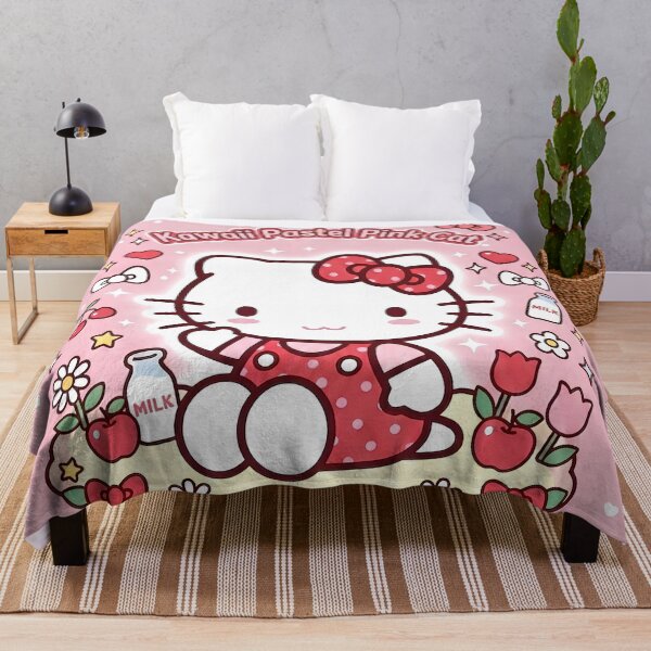 Item preview, Kawaii Pastel Pink Cat Pattern - Milk, Bows, and Hearts designed and sold by Fashion Lovers Hub.
