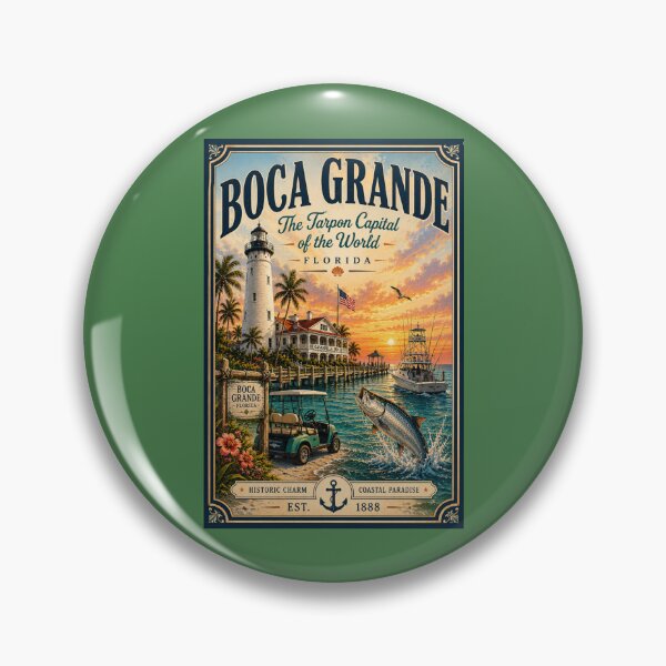 Item preview, Boca Grande | The Tarpon Capital of the World Vintage Travel Poster | Florida designed and sold by piketo.