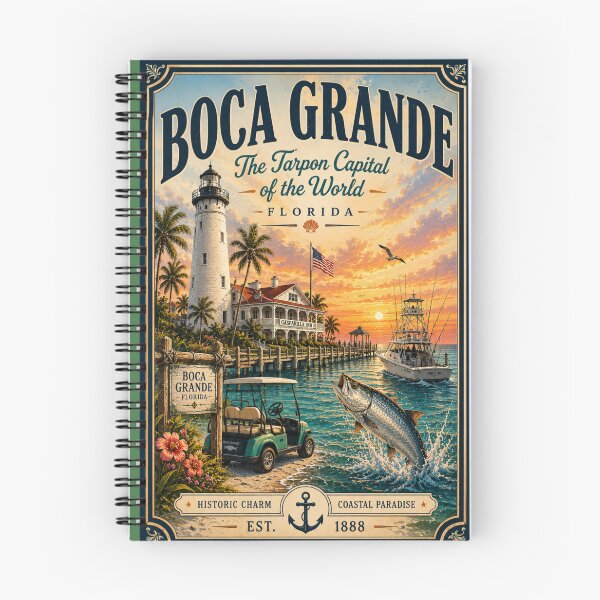 Item preview, Boca Grande | The Tarpon Capital of the World Vintage Travel Poster | Florida designed and sold by piketo.