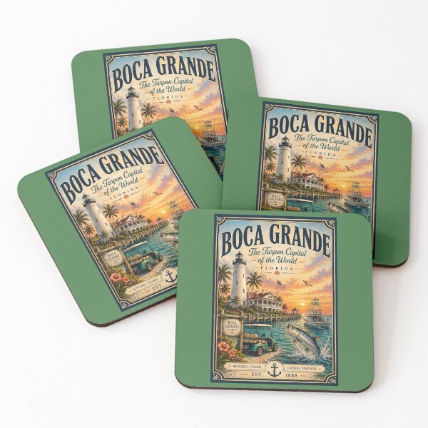 Item preview, Boca Grande | The Tarpon Capital of the World Vintage Travel Poster | Florida designed and sold by piketo.
