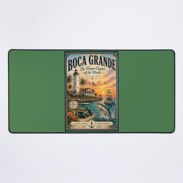 Item preview, Boca Grande | The Tarpon Capital of the World Vintage Travel Poster | Florida designed and sold by piketo.