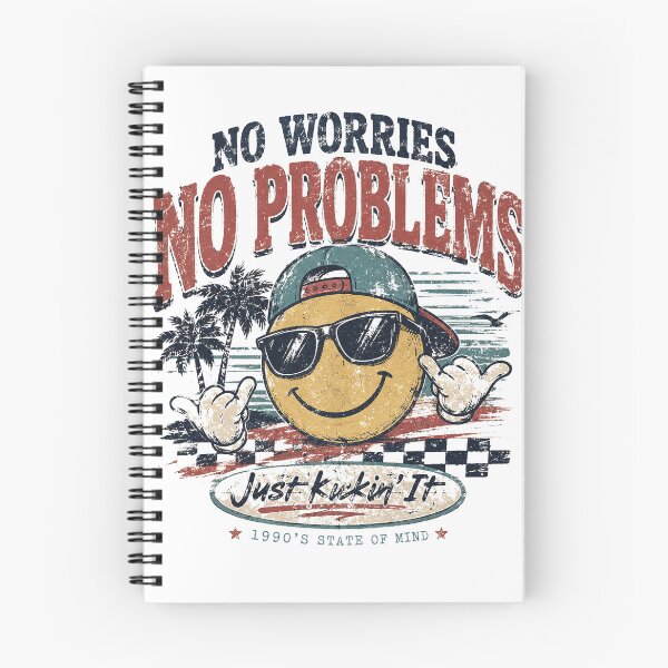 Item preview, No Worries, No Problems Vintage Smiley Face, 1990s designed and sold by bigtedtees.