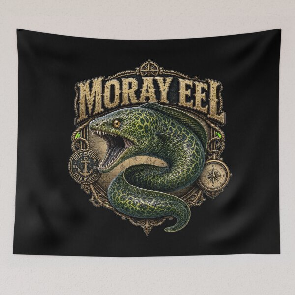Item preview, Vintage Moray Eel Marine Wildlife Explorer T-Shirt Design designed and sold by Uglyandcute.