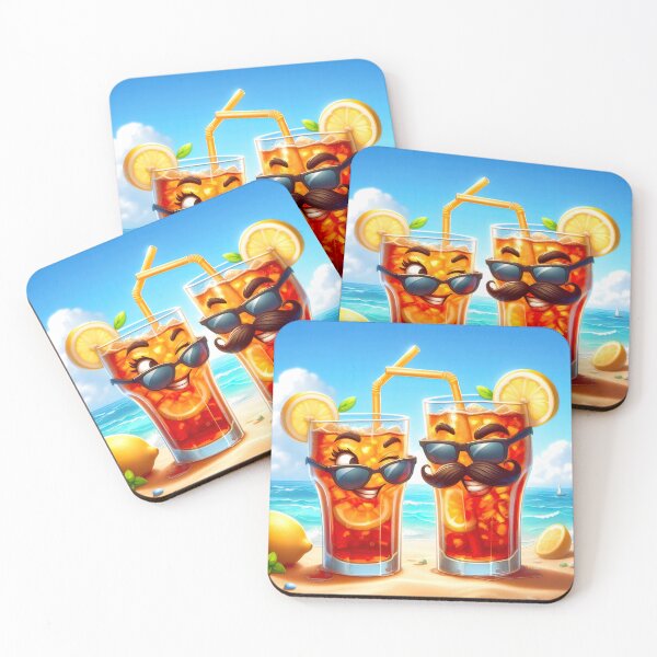 Item preview, Glasses of Iced Tea Flirting on the Beach designed and sold by CarolM.