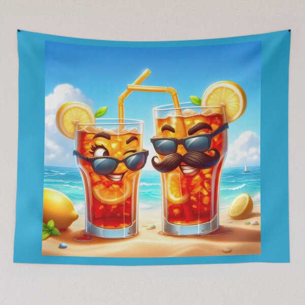 Item preview, Glasses of Iced Tea Flirting on the Beach designed and sold by CarolM.