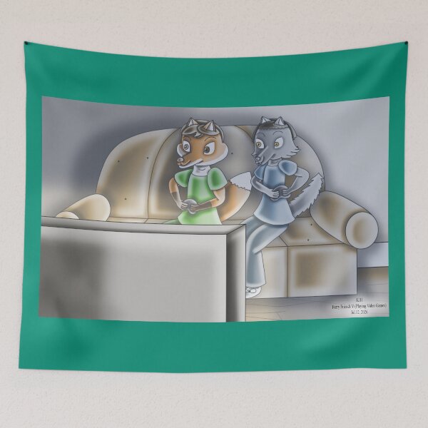 Item preview, Furry Friends V (Playing Video Games) designed and sold by KJH-Art-Studios.
