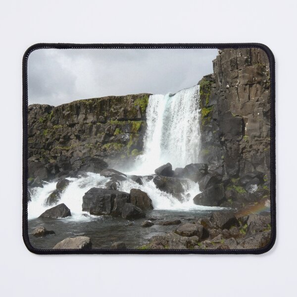 Item preview, Öxarárfoss Waterfall – Þingvellir National Park Iceland Landscape Photography designed and sold by shorethings.