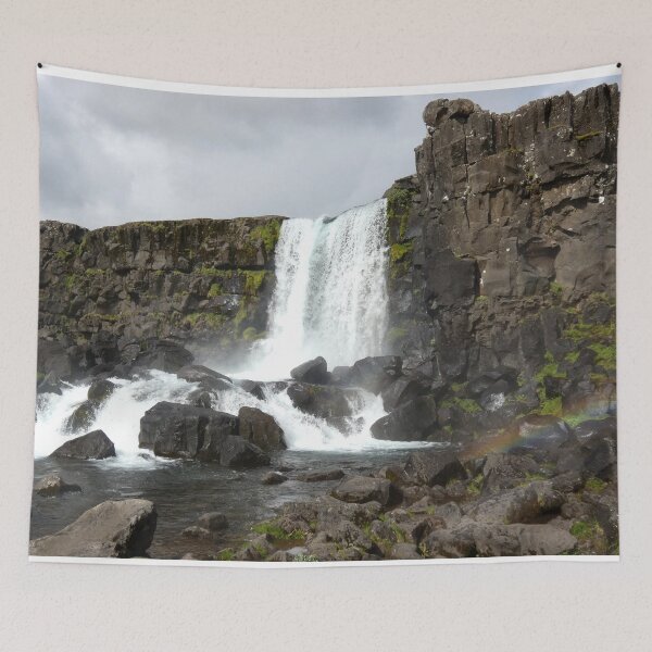 Item preview, Öxarárfoss Waterfall – Þingvellir National Park Iceland Landscape Photography designed and sold by shorethings.