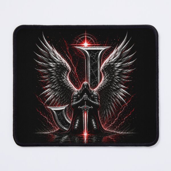Item preview, Crimson Oath Sentinel Letter J designed and sold by BlissBlvdShop.