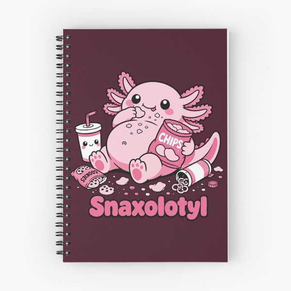 Item preview, Snaxolotyl - Cute Chubby Kawaii Axolotyl Eating Snacks designed and sold by Vanilla-Girl.
