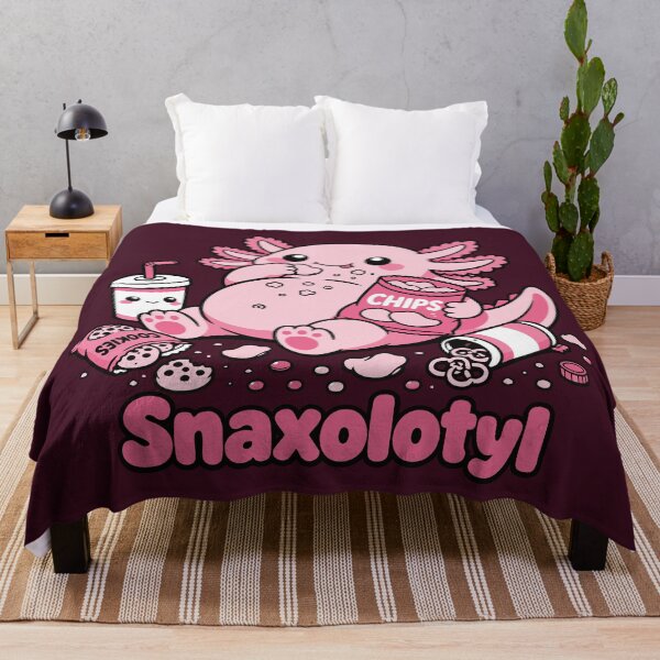 Item preview, Snaxolotyl - Cute Chubby Kawaii Axolotyl Eating Snacks designed and sold by Vanilla-Girl.