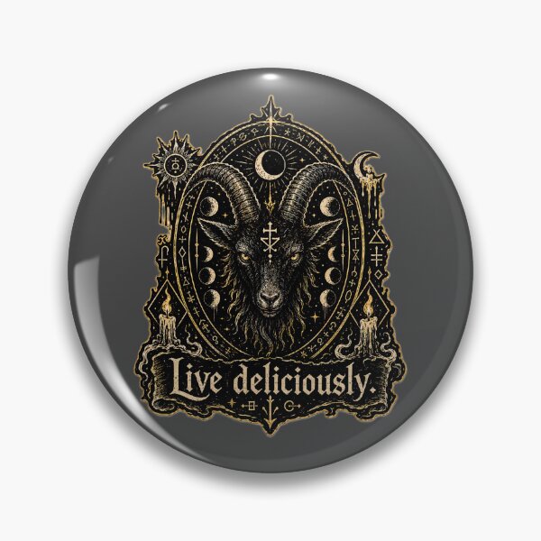 Item preview, Live Deliciously Gothic Black Goat Occult Art Prints designed and sold by PinUpPizzazz.