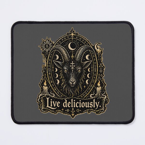 Item preview, Live Deliciously Gothic Black Goat Occult Art Prints designed and sold by PinUpPizzazz.