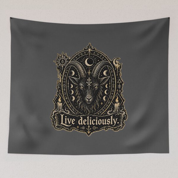 Item preview, Live Deliciously Gothic Black Goat Occult Art Prints designed and sold by PinUpPizzazz.