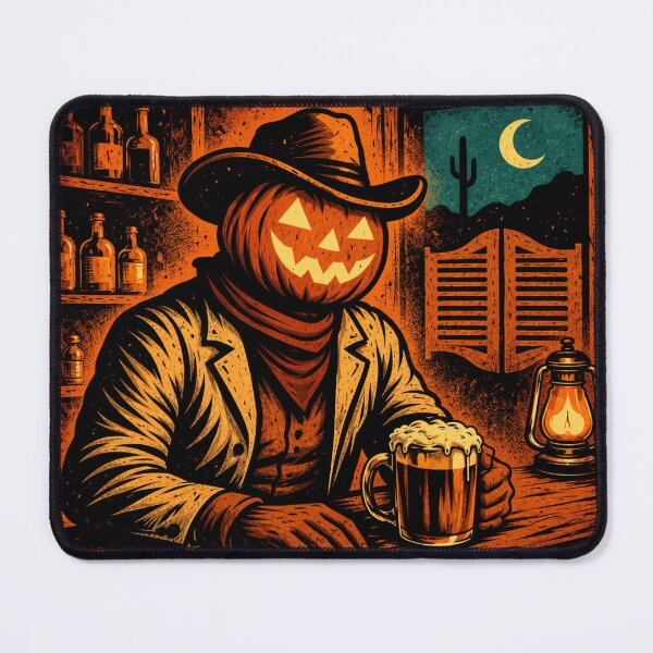 Aperçu de l'œuvre Saloon western du Cavalier sans tête – Art nocturne rétro du désert créée et vendue par TheHorsemanRidesAgain.