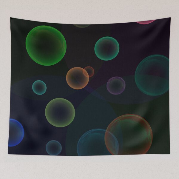 Item preview, colorful 3d bubbles dark version designed and sold by meuliasshop.