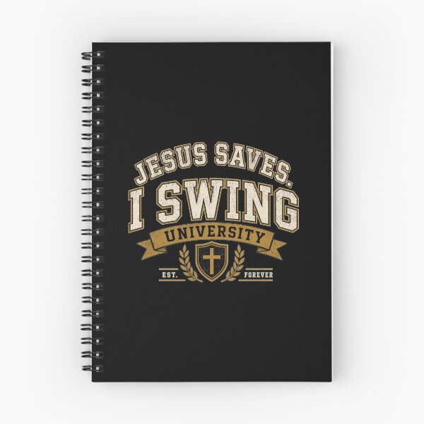 Item preview, Jesus Saves I Swing University Vintage Christian Faith College designed and sold by ICANTWithoutCOFFEE.