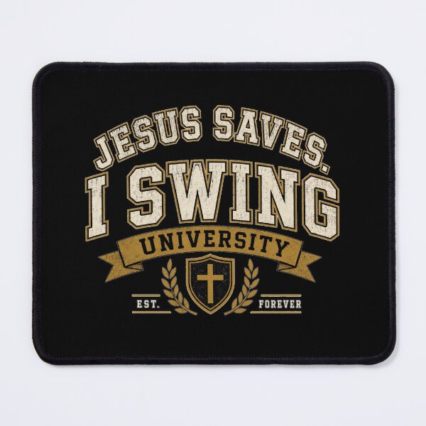 Item preview, Jesus Saves I Swing University Vintage Christian Faith College designed and sold by ICANTWithoutCOFFEE.