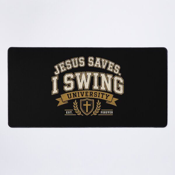 Item preview, Jesus Saves I Swing University Vintage Christian Faith College designed and sold by ICANTWithoutCOFFEE.