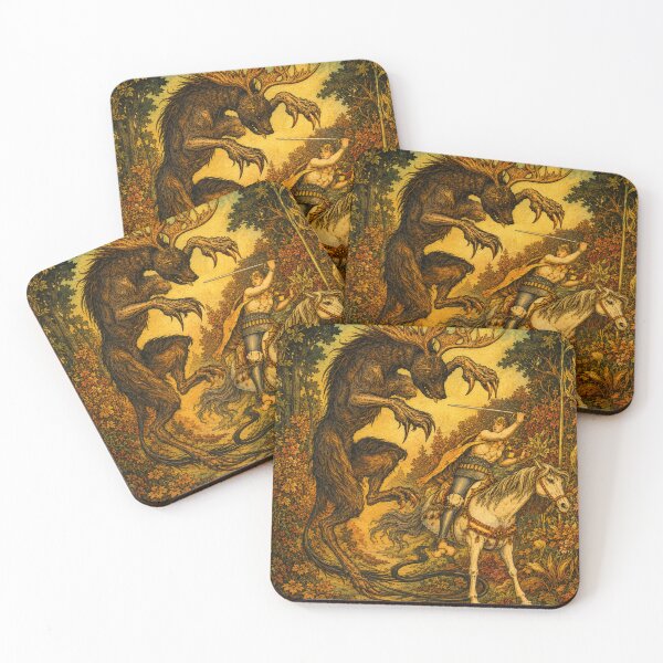 Item preview, Welwa Monster - Mythical Creature Vintage Fantasy Art Print for Fantasy Lovers designed and sold by RickE.