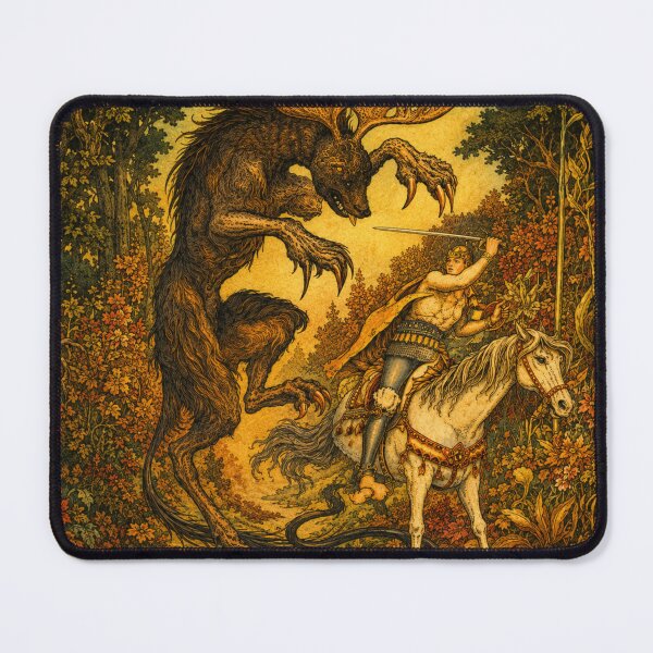 Item preview, Welwa Monster - Mythical Creature Vintage Fantasy Art Print for Fantasy Lovers designed and sold by RickE.