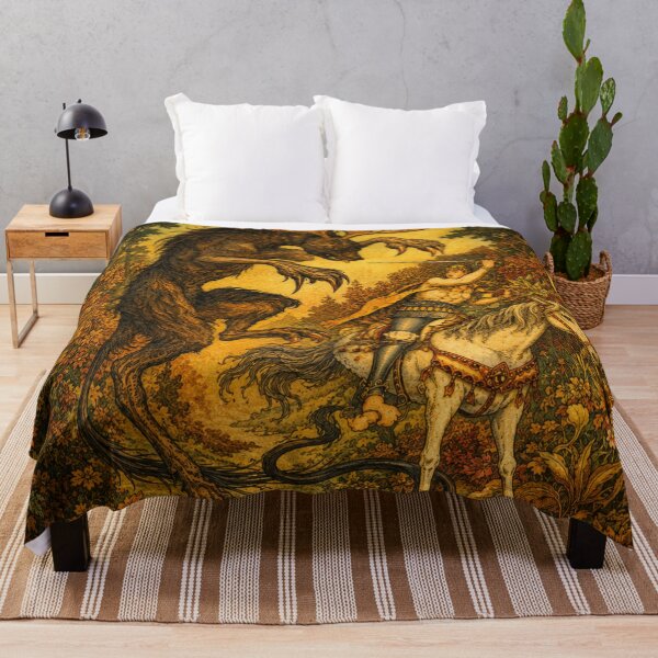 Item preview, Welwa Monster - Mythical Creature Vintage Fantasy Art Print for Fantasy Lovers designed and sold by RickE.