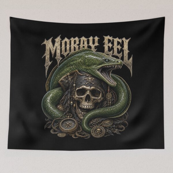 Item preview, Gothic Moray Eel Skull Tattoo Marine Design designed and sold by Uglyandcute.
