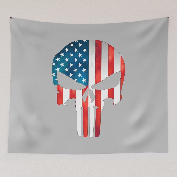 Item preview, American Punisher Flag - Patriot USA, Punisher Skull designed and sold by DGMaxShop.