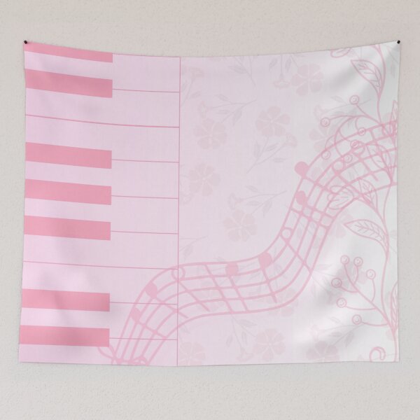 Item preview, pink piano vintage style pattern designed and sold by meuliasshop.