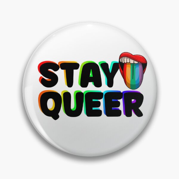 Item preview, Stay Queer Retro Glitch Rainbow Pride Graphic designed and sold by feralheartsclub.